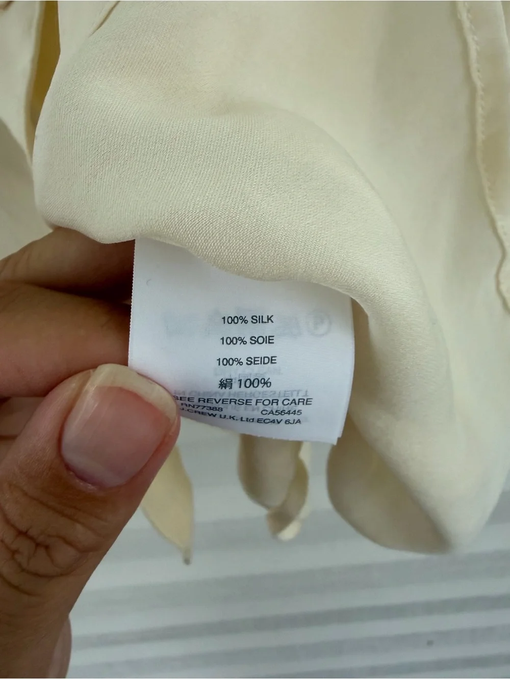 J.Crew Ivory 100% Silk Utility Button Down Shirt 00 Pocket Blouse